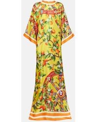Dolce & Gabbana - Printed Silk Maxi Dress - Lyst