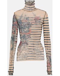 Jean Paul Gaultier - Tattoo Collection Top aus Tuell - Lyst