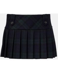 Miu Miu - Pleated Wool Mini Skirt - Lyst