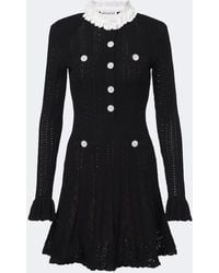 Self-Portrait - Embellished Knitted Cotton Minidress - Lyst