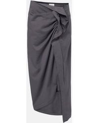 Dries Van Noten - Falda Midi De Algodon Con Volantes - Lyst