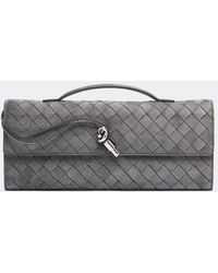 Bottega Veneta - Andiamo Intrecciato Suede Clutch - Lyst