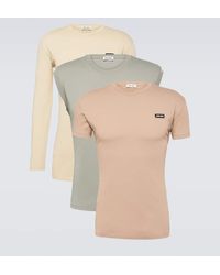 Miu Miu - Set Of 3 Cotton Jersey T-Shirts - Lyst