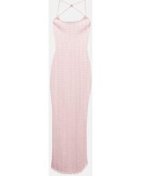 Alessandra Rich - Crystal-embellished Lace Maxi Dress - Lyst