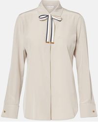 Max Mara - Apollo Bow-Detail Silk Crepe Blouse - Lyst