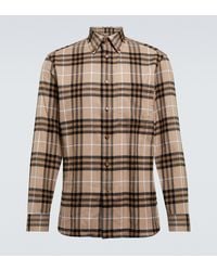 Burberry - Checked Cotton Flannel Shirt - Lyst