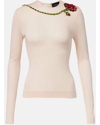 Simone Rocha - Top Aus Mesh Mit Kristallen - Lyst