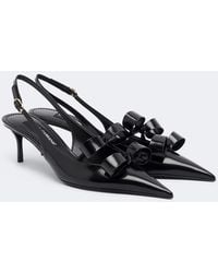 Dolce & Gabbana - Bow-Detail Leather Slingback Pumps - Lyst