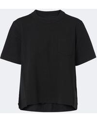 Sacai - Cotton Jersey And Denim T-Shirt - Lyst