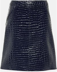 Tom Ford - Coconut-Print Leather Midi Skirt With Back Pleat - Lyst