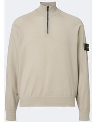 Stone Island - Compass Wool-Blend Zip-Up Sweater - Lyst