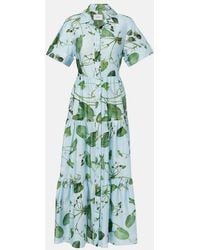 Erdem - Tiered Floral Cotton Midi Dress - Lyst