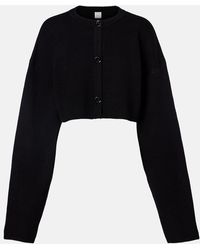 TOTEME - Cropped Wool-Blend Cardigan - Lyst