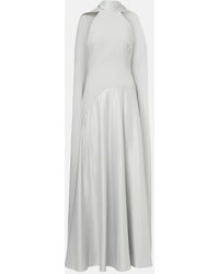 Solace London - Cece Halterneck Crepe And Satin Gown - Lyst