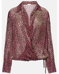 Dries Van Noten - Top Envolvente Cedal Drapeado A Lunares - Lyst