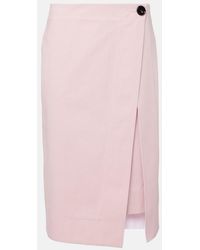 Bottega Veneta - Cotton Twill Midi Skirt - Lyst