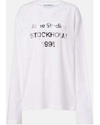 Acne Studios - Embellished Logo Cotton And Hemp Jersey T-Shirt - Lyst