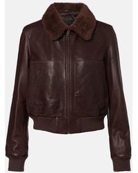 Nili Lotan - Shearling-Trimmed Leather Jacket - Lyst