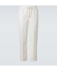 Brioni - Linen And Cotton Straight Pants - Lyst