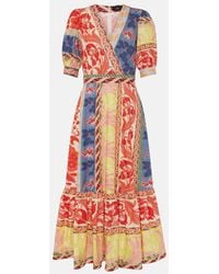 Etro - Printed Cotton Wrap Dress - Lyst