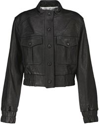 Veronica Beard Irasema Leather Jacket - Black