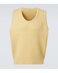 AURALEE - Cable-Knit Wool Vest - Lyst