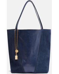 Chloé - Spin Leather And Suede Tote Bag - Lyst