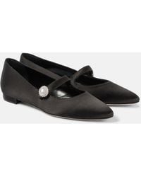Manolo Blahnik - Ballerines Marijana En Satin - Lyst