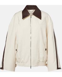 JACQUES WEI - Leather-Trimmed Cotton Jacket - Lyst