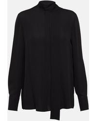 Valentino - Tie-Neck Silk Georgette Blouse - Lyst