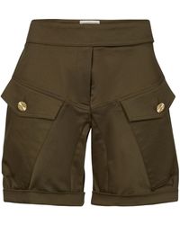 Alexandre Vauthier High-rise Stretch-cotton Shorts - Green