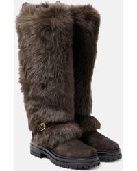 Gianvito Rossi - Maverick Shearling And Suede Snow Boots - Lyst