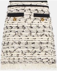 Giambattista Valli - Fringed Tweed Miniskirt - Lyst