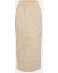 Brunello Cucinelli - Corduroy Pencil Midi Skirt - Lyst
