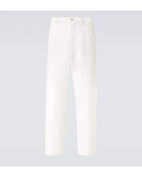 Brunello Cucinelli - Pantalones Chinos De Algodon Y Lino - Lyst