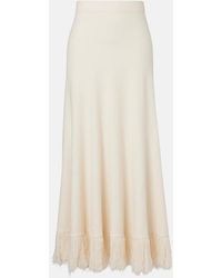 Bottega Veneta - Fringed Cotton-Blend Bouclé Maxi Skirt - Lyst