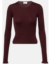 Saint Laurent - Ribbed-Knit Wool, Cashmere, And Silk Top - Lyst