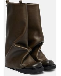 The Attico - Robin Leather Combat Boots - Lyst
