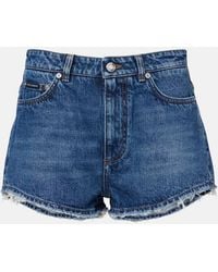Dolce & Gabbana - Frayed Denim Shorts - Lyst