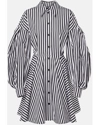 Nina Ricci - Striped Cotton Poplin Midi Dress - Lyst