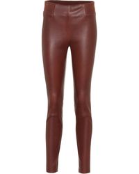 Brunello Cucinelli Leggings aus Leder - Braun