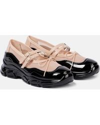 Simone Rocha - Tracker Leather-Trimmed Mary Jane Flats - Lyst