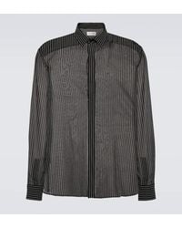 Saint Laurent - Pinstripe Silk Georgette Shirt - Lyst
