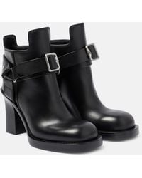 Burberry - Leather Stirrup Low Boots - Lyst