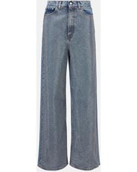Stella McCartney - Crystal-Embellished Wide-Leg Jeans - Lyst