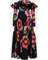 Giambattista Valli - Off-shoulder Floral Cotton Maxi Dress - Lyst