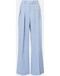 Brunello Cucinelli - High-Rise Linen-Blend Wide-Leg Pants - Lyst