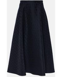 Valentino - Falda Midi Toile Iconographe De Crepe Couture - Lyst