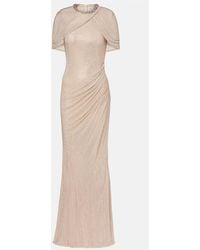 Self-Portrait - Embellished Caped Maxi Dress - Lyst