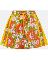 ALÉMAIS - Floral Linen Shorts - Lyst